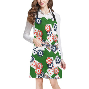 Casino Cards Suits Pattern Print Design 03 Adjustable Apron