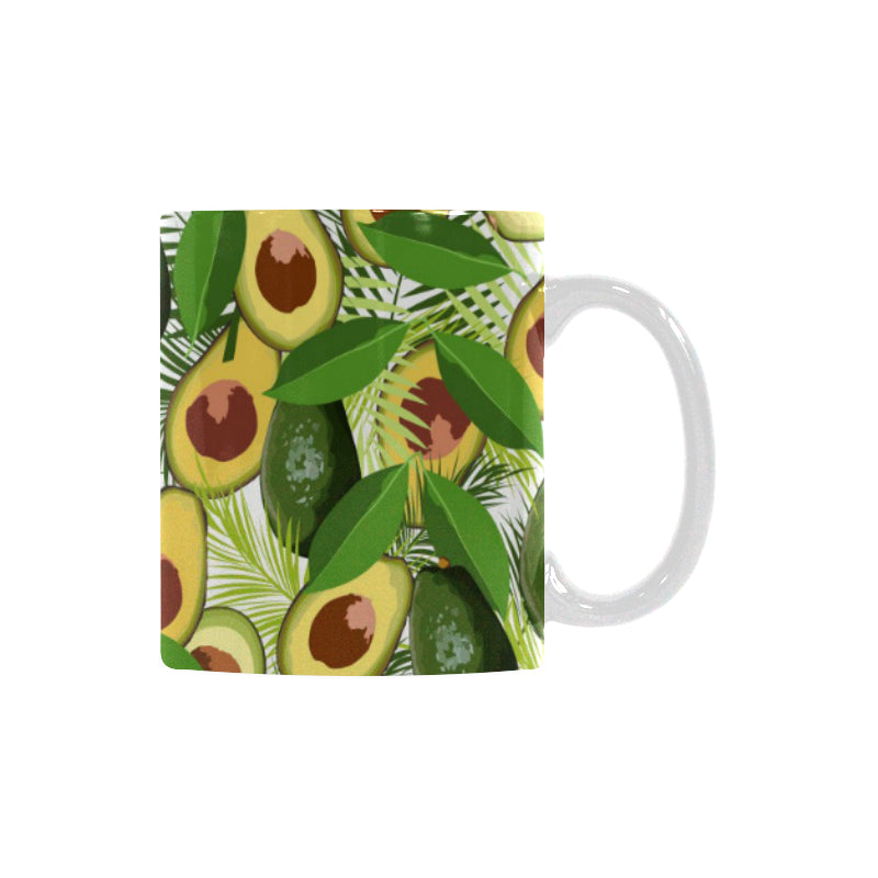 Avocado Leaves Pattern Classical White Mug (FulFilled In US)
