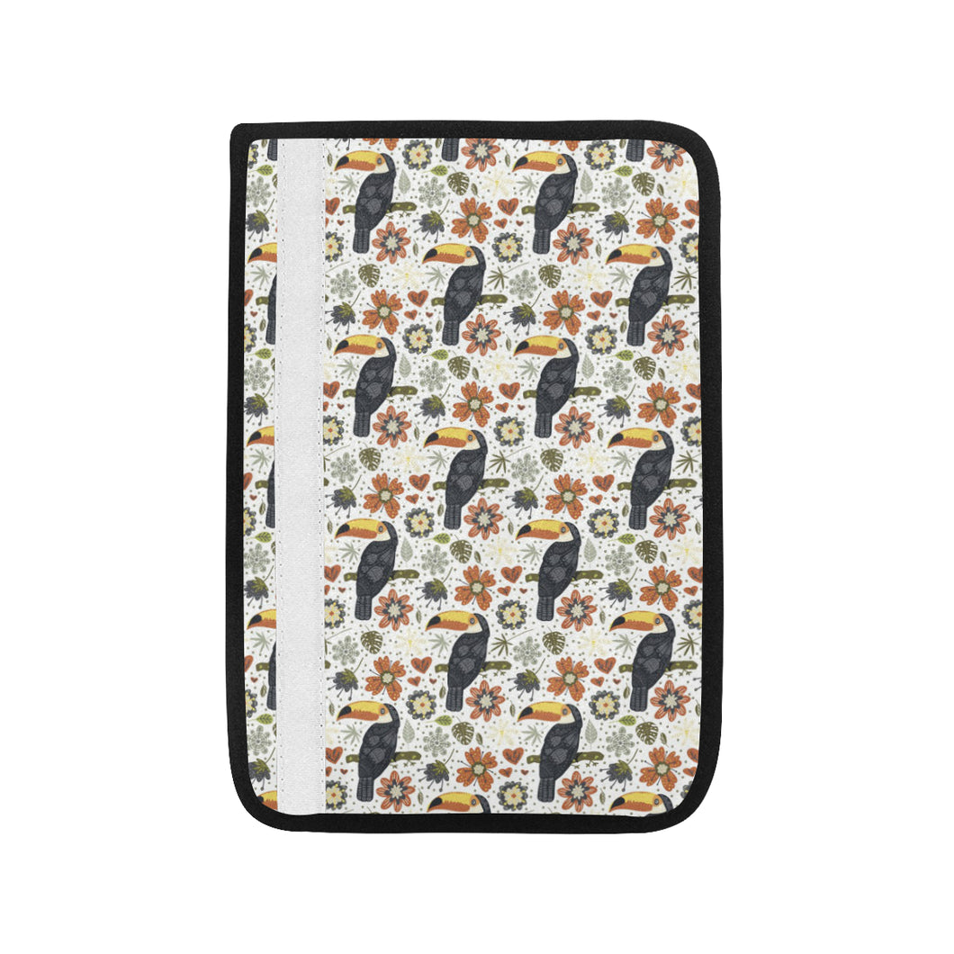 Toucan Flower Pattern Car Seat Belt Cover