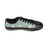 Windmill Pattern Theme Men's Low Top Canvas Shoes Black