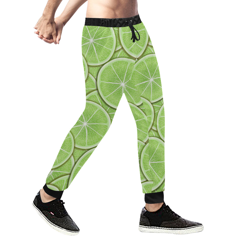 Sliced Lime Pattern Unisex Casual Sweatpants