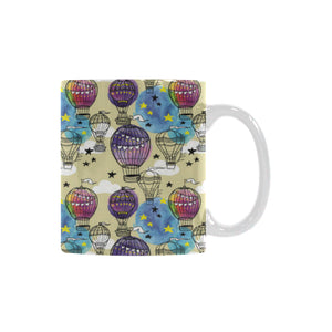 Hot Air Balloon Water Color Pattern Classical White Mug (FulFilled In US)