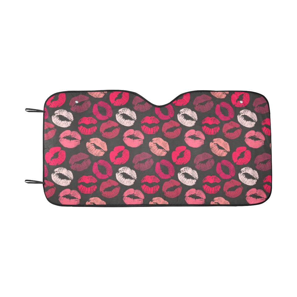 Lips Pattern Print Design 02 Car Sun Shade