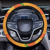 Orange Pattern background Car Steering Wheel Cover