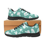 Broccoli Pattern Green background Men's Sneakers Black