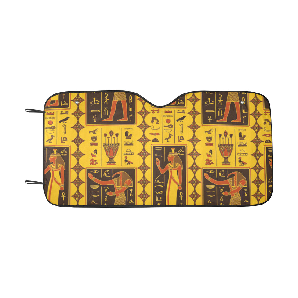 Egypt Hieroglyphics Pattern Print Design 01 Car Sun Shade