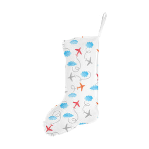 Airplane Cloud Pattern Christmas Stocking