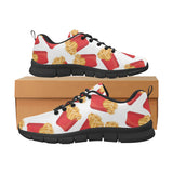 French Fries Theme Pattern Men's Sneakers Black