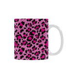 Pink Leopard Skin texture Pattern Classical White Mug (FulFilled In US)