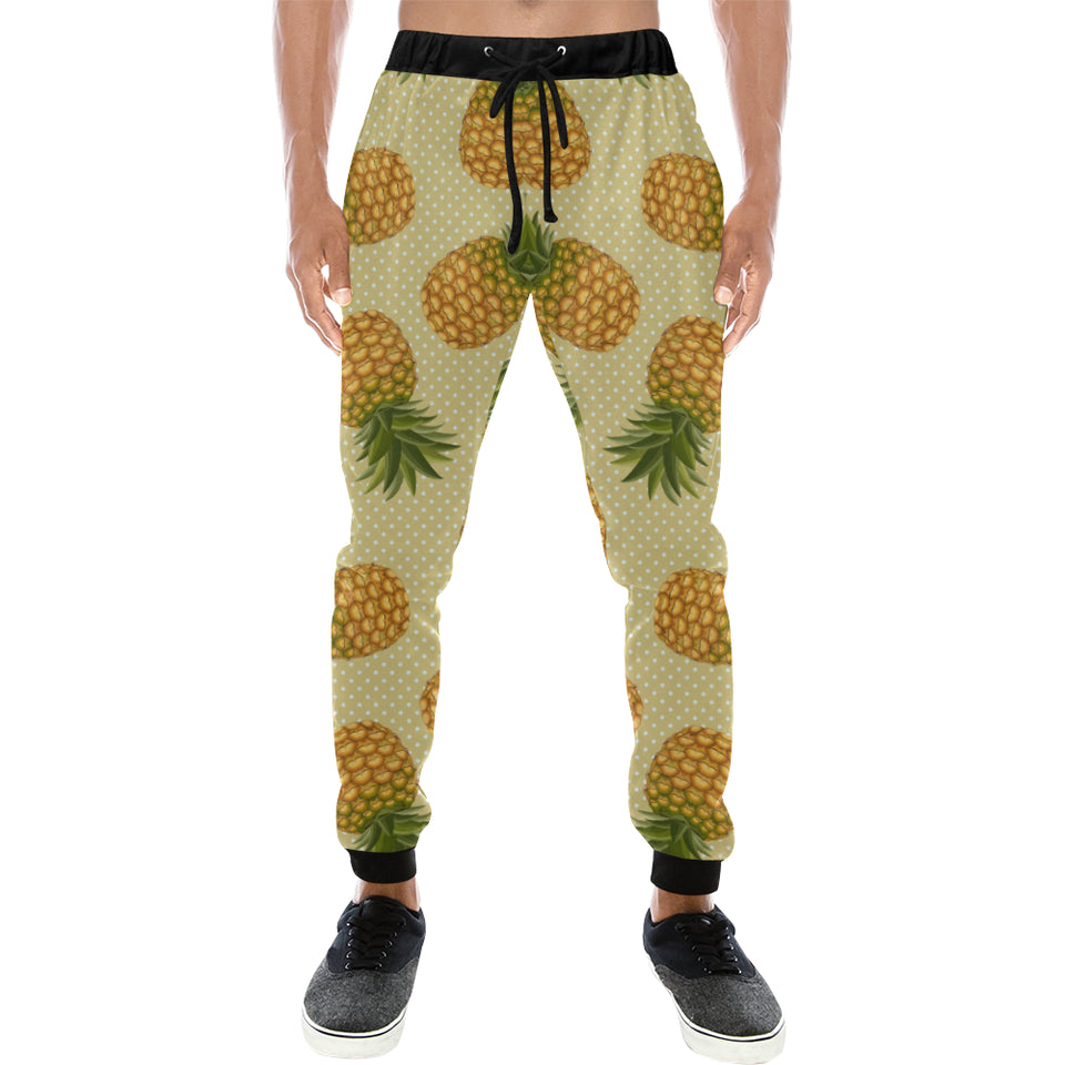 Pineapple Pattern Pokka Dot Background Unisex Casual Sweatpants