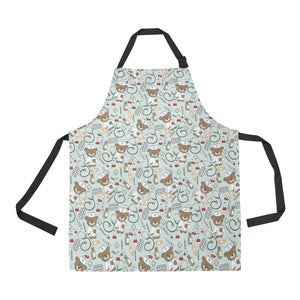 Teddy Bear Pattern Print Design 02 Adjustable Apron