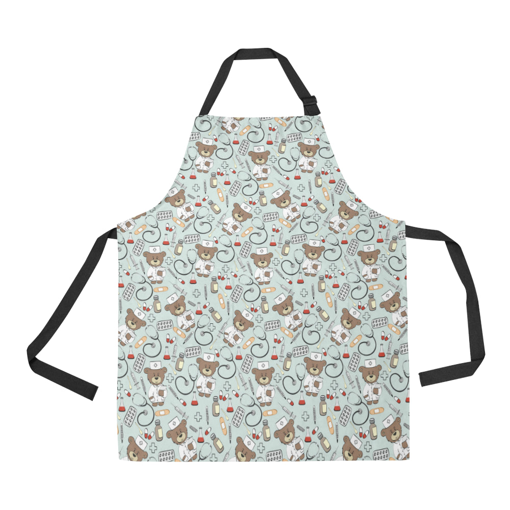 Teddy Bear Pattern Print Design 02 Adjustable Apron