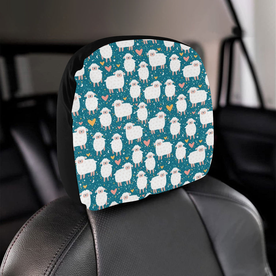 Sheep Heart Pattern Car Headrest Cover