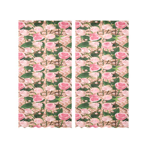 Rose Pattern Print Design 04 Gauze Curtain