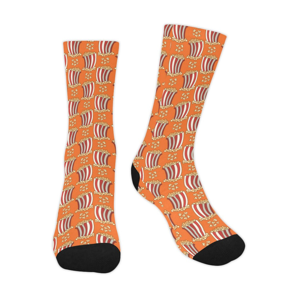 Popcorn Pattern Print Design 05 Crew Socks