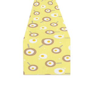 Fried Eggs Pattern Print Design 03 Table Runner