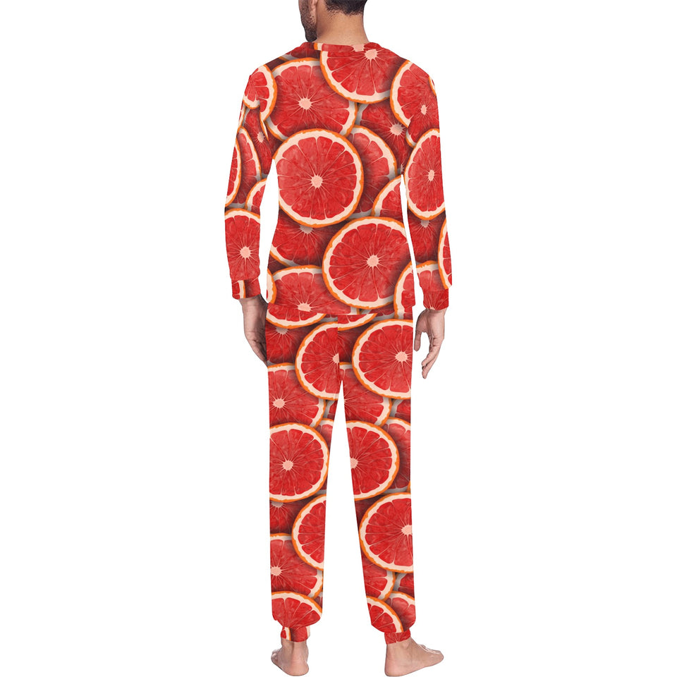 Sliced Grapefruit Pattern Background Men's All Over Print Pajama