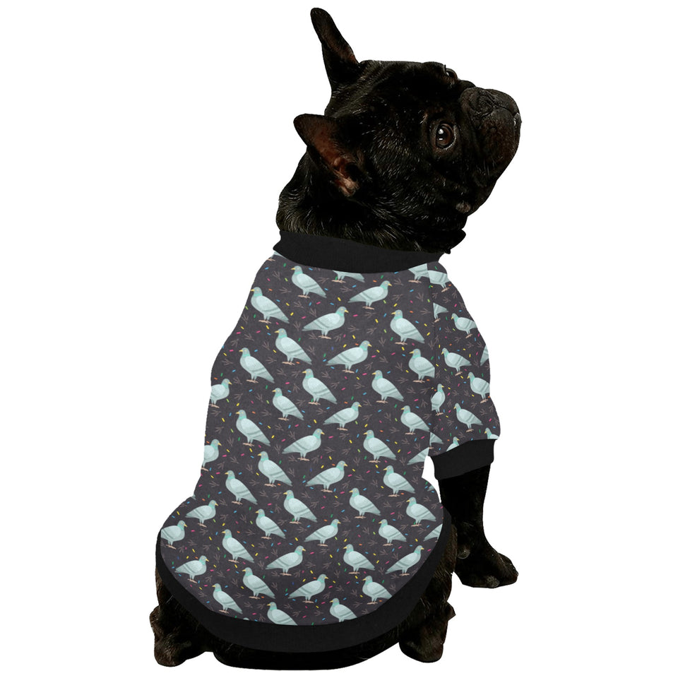 Pigeon Pattern Print Design 01 All Over Print Pet Dog Round Neck Fuzzy Shirt