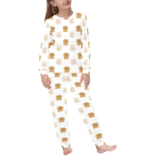 Golden Retriever Pattern Print Design 03 Kids' Boys' Girls' All Over Print Pajama Set