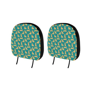 Golden Retriever Pattern Print Design 05 Car Headrest Cover