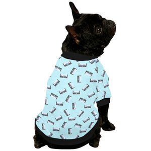 Piano Pattern Print Design 05 All Over Print Pet Dog Round Neck Fuzzy Shirt