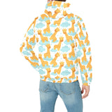 Giraffe Pattern Print Design 05 Men's Padded Hooded Jacket(ModelH42)