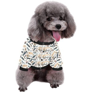 Skate Board Pattern Print Design 01 All Over Print Pet Dog Round Neck Fuzzy Shirt