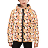 Squirrel Pattern Print Design 04 Kids' Boys' Girls' Padded Hooded Jacket