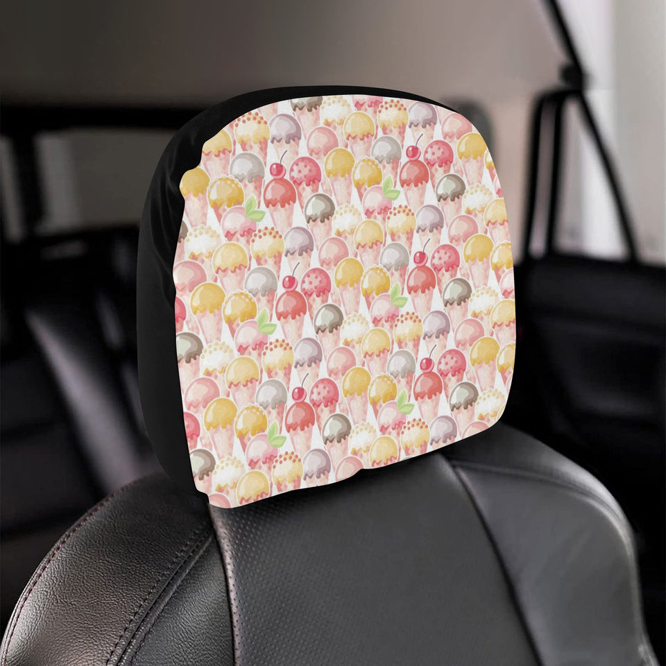 Ice Cream Cone Pattern Car Headrest Cover