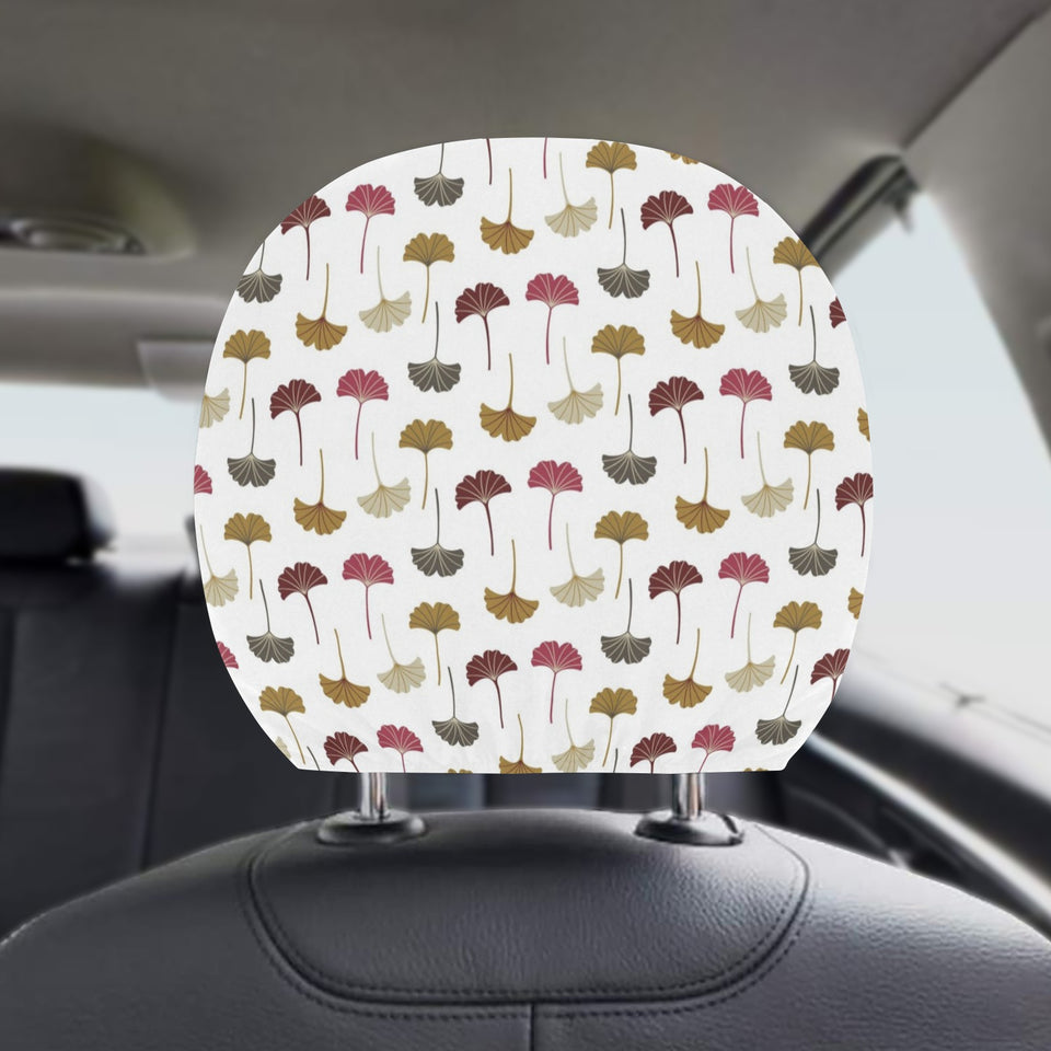 Autamn Ginkgo Leaves Pattern Car Headrest Cover