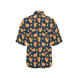 Squirrel Pattern Print Design 05 Women's All Over Print Hawaiian Shirt