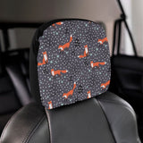 Fox Snow Winter Pattern Car Headrest Cover