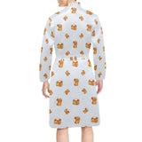 Pancake Pattern Print Design 03 Men's Long Sleeve Belted Night Robe