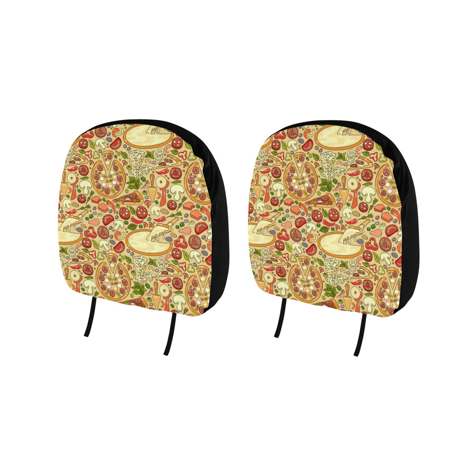 Pizza Pattern Background Car Headrest Cover