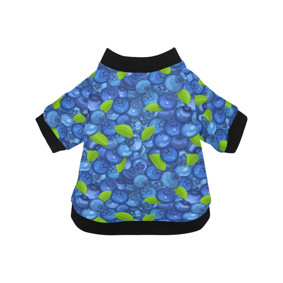 Blueberry Pattern Background All Over Print Pet Dog Round Neck Fuzzy Shirt