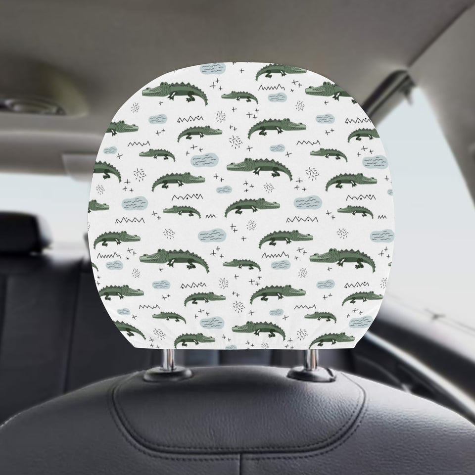 Crocodile Pattern Background Car Headrest Cover