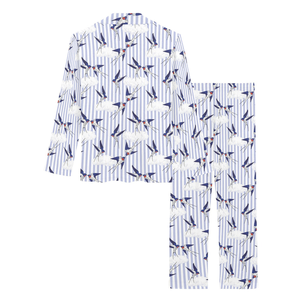 Swallow Pattern Print Design 03 Women's Long Pajama Set