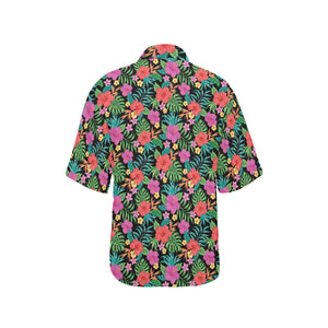 Hibiscus Pattern Print Design 01 Women's All Over Print Hawaiian Shirt