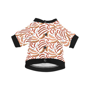 Sausage Pattern Print Design 05 All Over Print Pet Dog Round Neck Fuzzy Shirt