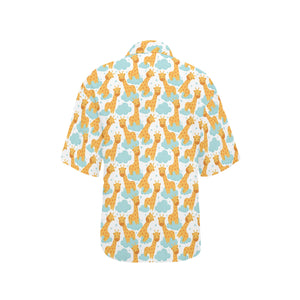 Giraffe Pattern Print Design 05 Women's All Over Print Hawaiian Shirt