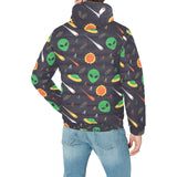 Alien Pattern Print Design 03 Men's Padded Hooded Jacket(ModelH42)