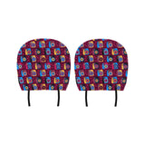 Camera Pattern Print Design 04 Car Headrest Cover