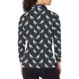 Pigeon Pattern Print Design 01 Women's Long Sleeve Polo Shirt