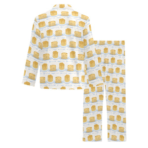 Pancake Pattern Print Design 01 Men's Long Pajama Set