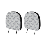 Swan Gray Pattern Car Headrest Cover