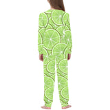 Sliced Lime Pattern Kids' Boys' Girls' All Over Print Pajama Set