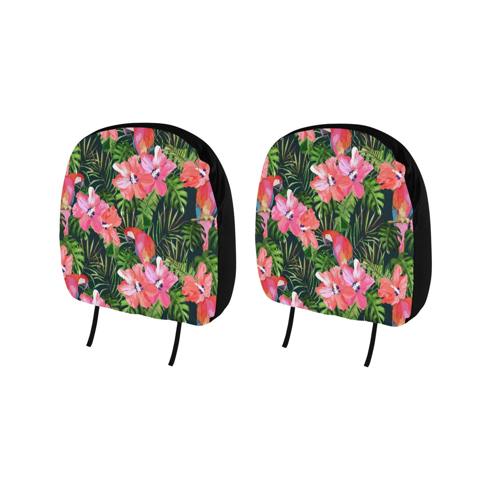 Parrot Leaves Pattern Car Headrest Cover