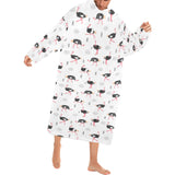 Ostrich Pattern Print Design 02 Blanket Robe with Sleeves