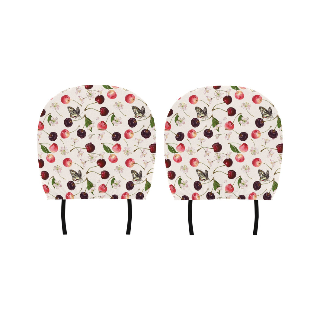 Cherry Flower Butterfly Pattern Car Headrest Cover