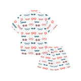 Sun Glasses Pattern Print Design 02 Kids' Boys' Girls' V-Neck Short Pajama Set